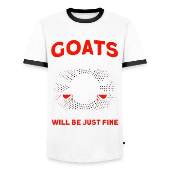 Vintage Retro Goat Breeder Goat Goat Lover - Men's Ringer Shirt - white/black - Front - AI Model Female 172 light (172cm) & AI Model Male 178 dark (178cm)