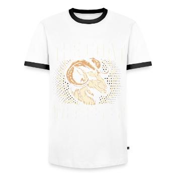 Vintage Retro Goat Breeder Goat Goat Lover - Men's Ringer Shirt - white/black - Front - AI Model Female 172 light (172cm) & AI Model Male 178 dark (178cm)
