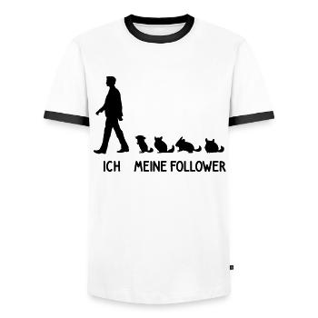 Ich Meine Follower Chinchilla Liebhaber Nager Fan - Männer Kontrast-T-Shirt - Weiß/Schwarz - Vorne - AI Model Female 172 light (172cm) & AI Model Male 178 dark (178cm)