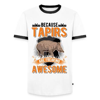 Because Tapirs are freaking awesome - Männer Kontrast-T-Shirt - Weiß/Schwarz - Vorne - AI Model Female 172 light (172cm) & AI Model Male 178 dark (178cm)