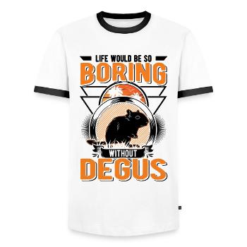 La vie serait si ennuyeuse sans Degus - T-shirt contrasté Homme - blanc/noir - Devant - AI Model Female 172 light (172cm) & AI Model Male 178 dark (178cm)