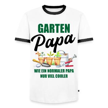 Garten Papa Lustiger Spruch Geschenk Herren - Männer Kontrast-T-Shirt - Weiß/Schwarz - Vorne - AI Model Female 172 light (172cm) & AI Model Male 178 dark (178cm)