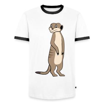 Erdmännchen Liebhaber Geschenk Lustige Tiere - Männer Kontrast-T-Shirt - Weiß/Schwarz - Vorne - AI Model Female 172 light (172cm) & AI Model Male 178 dark (178cm)