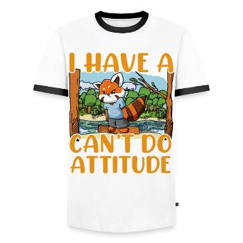 I have a can't do Attitude - Männer Kontrast-T-Shirt - Weiß/Schwarz - Vorne - AI Model Female 172 light (172cm) & AI Model Male 178 dark (178cm)