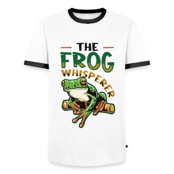 The Frog Whisperer - Men's Ringer Shirt - white/black - Front - AI Model Female 172 light (172cm) & AI Model Male 178 dark (178cm)
