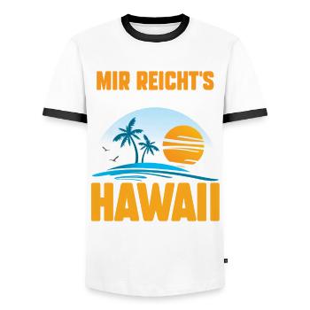 Mir reichts ich haue ab nach Hawaii - Männer Kontrast-T-Shirt - Weiß/Schwarz - Vorne - AI Model Female 172 light (172cm) & AI Model Male 178 dark (178cm)
