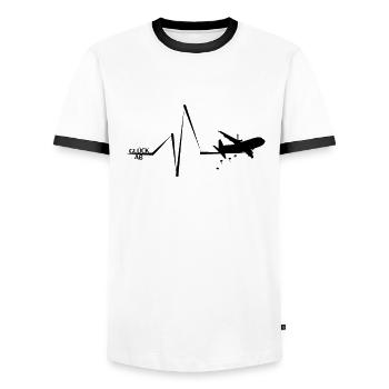 La chance des parachutistes à partir du battement de cœur - T-shirt contrasté Homme - blanc/noir - Devant - AI Model Female 172 light (172cm) & AI Model Male 178 dark (178cm)