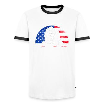 Presse à bras Presse à bras - T-shirt contrasté Homme - blanc/noir - Devant - AI Model Female 172 light (172cm) & AI Model Male 178 dark (178cm)