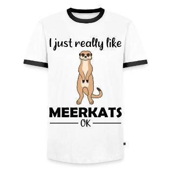Meerkat Lover Funny Saying Gift - Men's Ringer Shirt - white/black - Front - AI Model Female 172 light (172cm) & AI Model Male 178 dark (178cm)