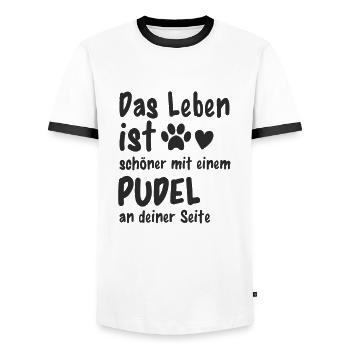 Pudel machen das Leben schöner - Männer Kontrast-T-Shirt - Weiß/Schwarz - Vorne - AI Model Female 172 light (172cm) & AI Model Male 178 dark (178cm)