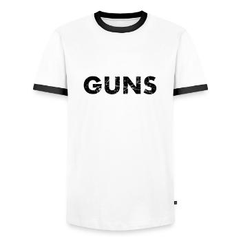 Rendre nos armes illégales et nous le ferons - T-shirt contrasté Homme - blanc/noir - Devant - AI Model Female 172 light (172cm) & AI Model Male 178 dark (178cm)