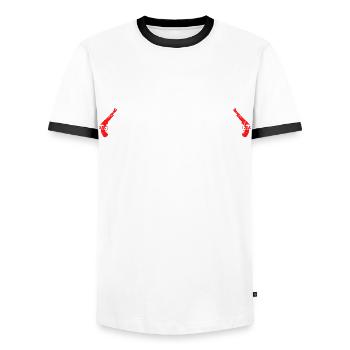 Rendre nos armes illégales et nous le ferons - T-shirt contrasté Homme - blanc/noir - Devant - AI Model Female 172 light (172cm) & AI Model Male 178 dark (178cm)