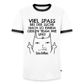 Jobwechsel Neuer Job Abschied Abschiedsgeschenk - Männer Kontrast-T-Shirt - Weiß/Schwarz - Vorne - AI Model Female 172 light (172cm) & AI Model Male 178 dark (178cm)