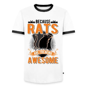 Because Rats are freaking awesome Ratte - Männer Kontrast-T-Shirt - Weiß/Schwarz - Vorne - AI Model Female 172 light (172cm) & AI Model Male 178 dark (178cm)