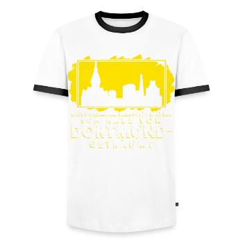 Dortmunder Traum Stadt Ruhrpott Dortmund - Männer Kontrast-T-Shirt - Weiß/Schwarz - Vorne - AI Model Female 172 light (172cm) & AI Model Male 178 dark (178cm)