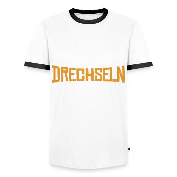 Drechseln Runde Sache Drechsler - Männer Kontrast-T-Shirt - Weiß/Schwarz - Vorne - AI Model Female 172 light (172cm) & AI Model Male 178 dark (178cm)