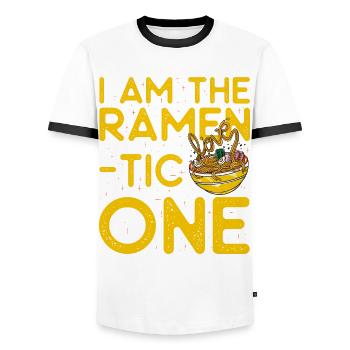 I am the Ramen tic one - Männer Kontrast-T-Shirt - Weiß/Schwarz - Vorne - AI Model Female 172 light (172cm) & AI Model Male 178 dark (178cm)