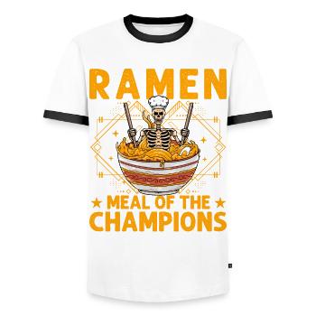 Ramen Meal of the Champions - Männer Kontrast-T-Shirt - Weiß/Schwarz - Vorne - AI Model Female 172 light (172cm) & AI Model Male 178 dark (178cm)