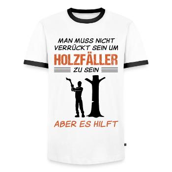 Holzfäller Lustiger Spruch Forstwirt Geschenk - Männer Kontrast-T-Shirt - Weiß/Schwarz - Vorne - AI Model Female 172 light (172cm) & AI Model Male 178 dark (178cm)