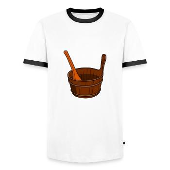 Sauna Saunisten Saunist Spruch Saunieren - Männer Kontrast-T-Shirt - Weiß/Schwarz - Vorne - AI Model Female 172 light (172cm) & AI Model Male 178 dark (178cm)