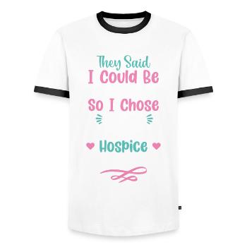 They Said I Could Be Anything I Wanted - Men's Ringer Shirt - white/black - Front - AI Model Female 172 light (172cm) & AI Model Male 178 dark (178cm)