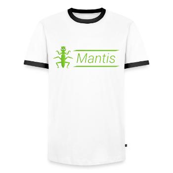 Insects Mantis mantis green Praying mantis - Men's Ringer Shirt - white/black - Front - AI Model Female 172 light (172cm) & AI Model Male 178 dark (178cm)