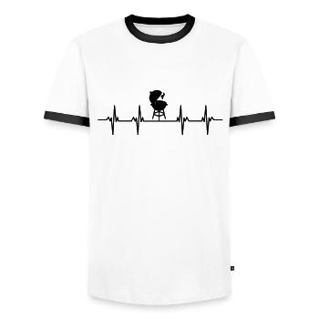 Griller Barbeque Bratwurst Steak Kohle BBQ Grill - Männer Kontrast-T-Shirt - Weiß/Schwarz - Vorne - AI Model Female 172 light (172cm) & AI Model Male 178 dark (178cm)