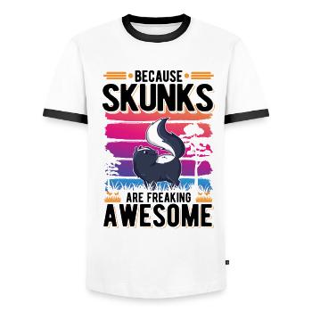 Because Skunks are freaking awesome Stinktier - Männer Kontrast-T-Shirt - Weiß/Schwarz - Vorne - AI Model Female 172 light (172cm) & AI Model Male 178 dark (178cm)