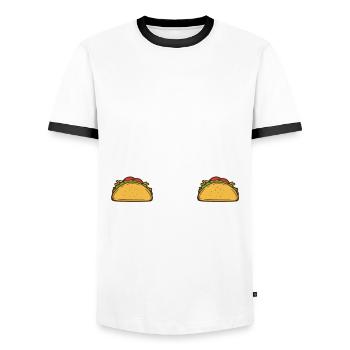 Hypothekenberatung Für Tacos Für Immobilienmakler - Männer Kontrast-T-Shirt - Weiß/Schwarz - Vorne - AI Model Female 172 light (172cm) & AI Model Male 178 dark (178cm)
