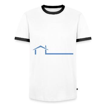 J’ai besoin de vos entrées pour l’agent immobilier - T-shirt contrasté Homme - blanc/noir - Devant - AI Model Female 172 light (172cm) & AI Model Male 178 dark (178cm)