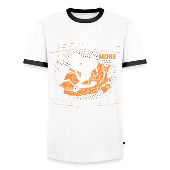 Less talking, more stones and minerals - Men's Ringer Shirt - white/black - Front - AI Model Female 172 light (172cm) & AI Model Male 178 dark (178cm)