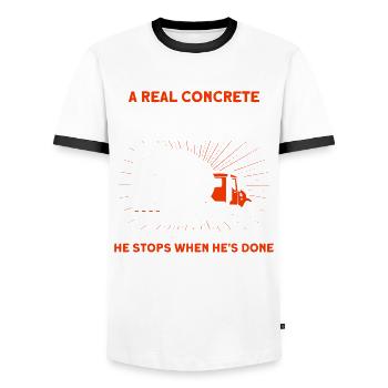 Il s’arrête quand il a fini de piloter le mélangeur - T-shirt contrasté Homme - blanc/noir - Devant - AI Model Female 172 light (172cm) & AI Model Male 178 dark (178cm)