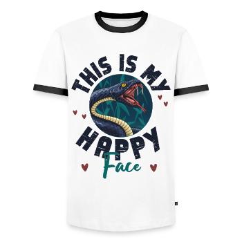 Snake Serpent This Is My Happy - Men's Ringer Shirt - white/black - Front - AI Model Female 172 light (172cm) & AI Model Male 178 dark (178cm)