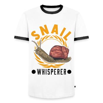 Schnecken Flüsterer Snail Whisperer - Männer Kontrast-T-Shirt - Weiß/Schwarz - Vorne - AI Model Female 172 light (172cm) & AI Model Male 178 dark (178cm)