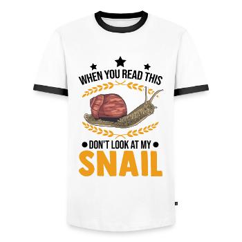 Snail Gift Vineyard Snail - Men's Ringer Shirt - white/black - Front - AI Model Female 172 light (172cm) & AI Model Male 178 dark (178cm)