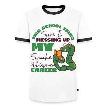Serpent Serpent Cette chose de l’école - T-shirt contrasté Homme - blanc/noir - Devant - AI Model Female 172 light (172cm) & AI Model Male 178 dark (178cm)