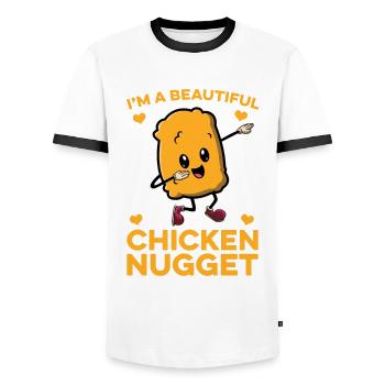 Belle pépite de poulet Amateur De pépites de poulet - T-shirt contrasté Homme - blanc/noir - Devant - AI Model Female 172 light (172cm) & AI Model Male 178 dark (178cm)