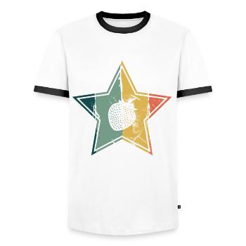 Strawberry Fruit Lover Retro Healthy Gift idea - Männer Kontrast-T-Shirt - Weiß/Schwarz - Vorne - AI Model Female 172 light (172cm) & AI Model Male 178 dark (178cm)