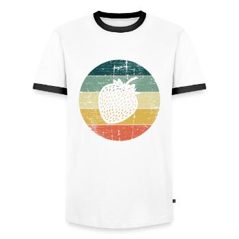 Strawberry Fruit Lover Retro Healthy Gift idea - Männer Kontrast-T-Shirt - Weiß/Schwarz - Vorne - AI Model Female 172 light (172cm) & AI Model Male 178 dark (178cm)