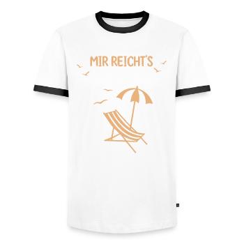 Mir reichts ich haue ab an die Nordsee - Männer Kontrast-T-Shirt - Weiß/Schwarz - Vorne - AI Model Female 172 light (172cm) & AI Model Male 178 dark (178cm)