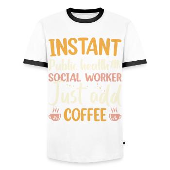Instant Public Health Social Worker - Men's Ringer Shirt - white/black - Front - AI Model Female 172 light (172cm) & AI Model Male 178 dark (178cm)