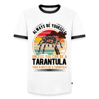 Tarantel Geschenk Tarantula - Männer Kontrast-T-Shirt - Weiß/Schwarz - Vorne - AI Model Female 172 light (172cm) & AI Model Male 178 dark (178cm)