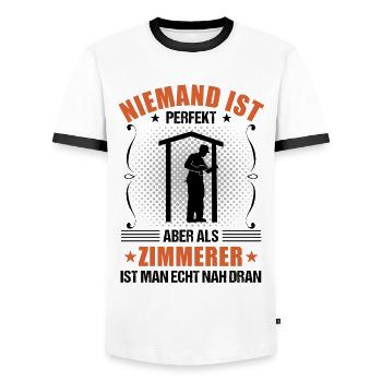 Zimmermann Zimmerer Lustiger Spruch Geschenk - Männer Kontrast-T-Shirt - Weiß/Schwarz - Vorne - AI Model Female 172 light (172cm) & AI Model Male 178 dark (178cm)