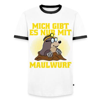 Maulwurf Mole Witz Maulwürfe - Männer Kontrast-T-Shirt - Weiß/Schwarz - Vorne - AI Model Female 172 light (172cm) & AI Model Male 178 dark (178cm)