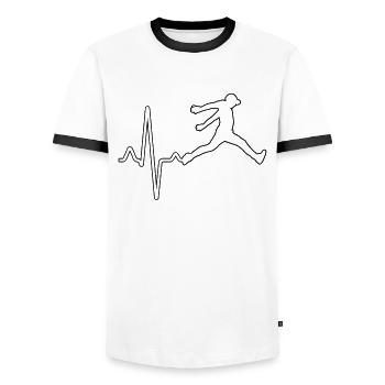 Parkour Heartbeat - Men's Ringer Shirt - white/black - Front - AI Model Female 172 light (172cm) & AI Model Male 178 dark (178cm)