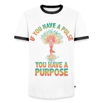 If You Have A Pulse You Have A Purpose Inspire - Männer Kontrast-T-Shirt - Weiß/Schwarz - Vorne - AI Model Female 172 light (172cm) & AI Model Male 178 dark (178cm)