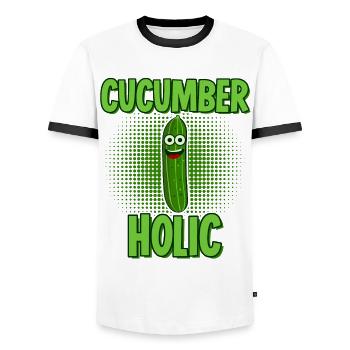 Cucumber Vegetable Gardener Sour Cucumbers - Men's Ringer Shirt - white/black - Front - AI Model Female 172 light (172cm) & AI Model Male 178 dark (178cm)