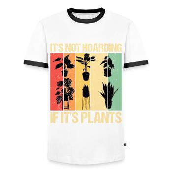 Its not hoarding if its plants - Men's Ringer Shirt - white/black - Front - AI Model Female 172 light (172cm) & AI Model Male 178 dark (178cm)