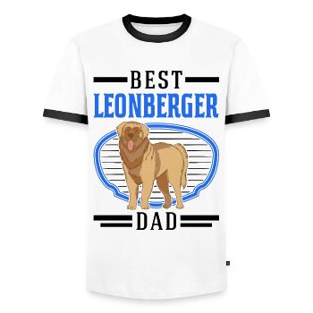 Best Leonberger Dad - Men's Ringer Shirt - white/black - Front - AI Model Female 172 light (172cm) & AI Model Male 178 dark (178cm)
