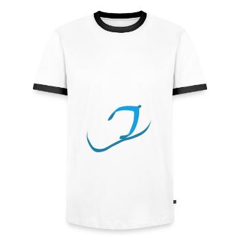 You see La Chancla Spanish Mexican - Men's Ringer Shirt - white/black - Front - AI Model Female 172 light (172cm) & AI Model Male 178 dark (178cm)